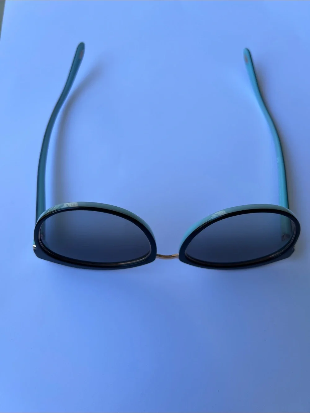 Tiffany and Co Black Havana Blue Cat Eye Sunglasses brown lens